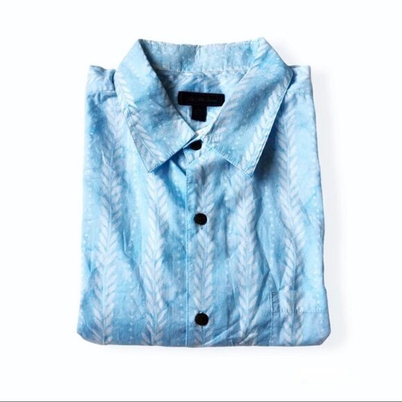 Saks Fifth Avenue Graphic Lightweight Cotton Shirt Button Front XL New - Picture 3 of 10